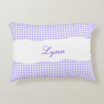 Rustikaler lila Gingham mit personalisiertem Namen