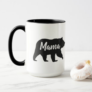 Rustikaler Mama-Bär Einfache Schwarz-Weiß-Kaffee Tasse