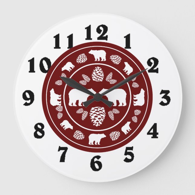 Rustikaler Maronbär pinecon rund um die Uhr (Vorderseite)