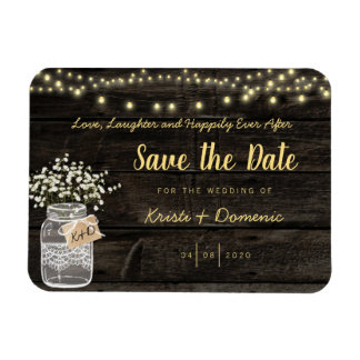 Rustikaler Mason Jar glühende Lichter Magnet