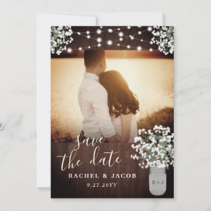 Rustikaler Mason Jar Lights Hochzeit Speichern Sie Save The Date