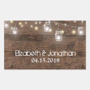 Rustikaler Mason Jar Lights Trendy Modern Rechteckiger Aufkleber