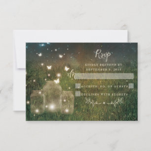 Rustikaler Mason Jar RSVP-Karte des verzauberten W RSVP Karte