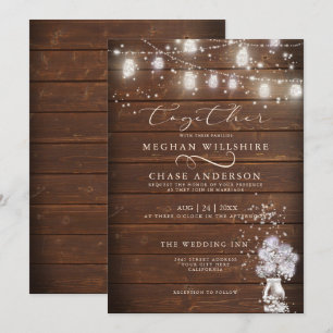 Rustikaler Mason Jar String Lights the BarefootBri Einladung