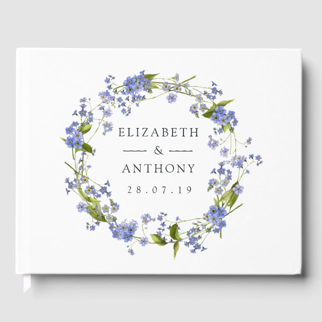 Rustikaler Mason Jar vergesst mich nicht Hochzeit Gästebuch (Vorderseite)