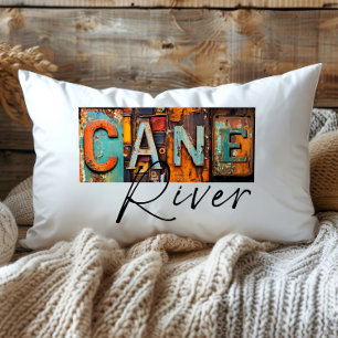 Rustikaler Metallstock Cane River Louisiana State Lendenkissen