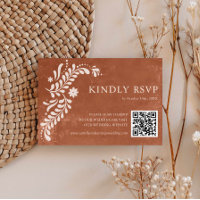 Rustikaler mexikanischer Terracotta Wedding QR Cod