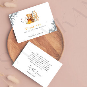 Rustikaler Minimalbär Honig 4. Geburtstag Danke