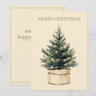 Rustikaler Minimaler Weihnachtsbaum Feiertagskarte