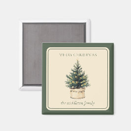Rustikaler Minimaler Weihnachtsbaum Magnet