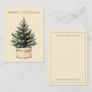 Rustikaler Minimaler Weihnachtsbaum Mitteilungskarte