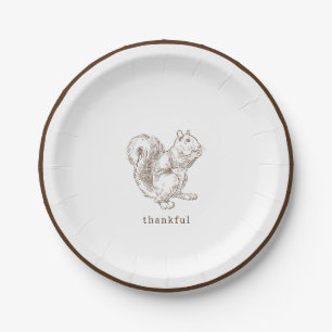 Rustikaler Minimalistisch-brauner Erntedank Pappteller