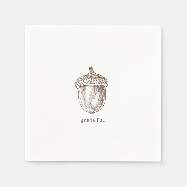 Rustikaler Minimalistisch-brauner Erntedank Serviette (Vorderseite)