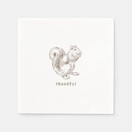 Rustikaler Minimalistisch-brauner Erntedank Serviette
