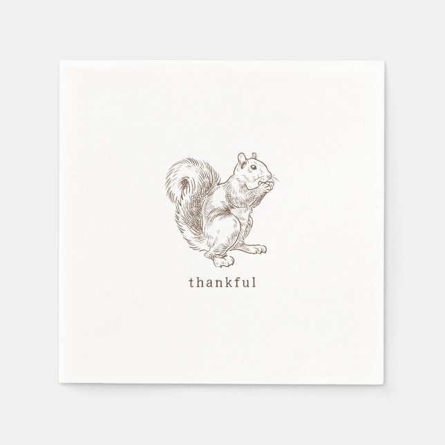 Rustikaler Minimalistisch-brauner Erntedank Serviette (Vorderseite)