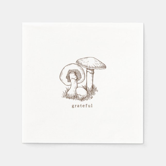 Rustikaler Minimalistisch-brauner Erntedank Serviette (Vorderseite)