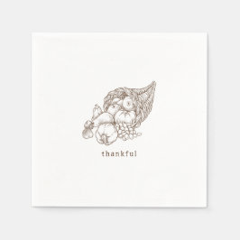 Rustikaler Minimalistisch-brauner Erntedank Serviette