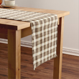 Rustikaler Minimalistisch Brown Fall Erntedank Kurzer Tischläufer