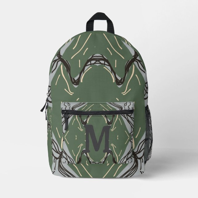 Rustikaler Minimalistischer Diagonalweg Bedruckter Rucksack (Vorderseite)
