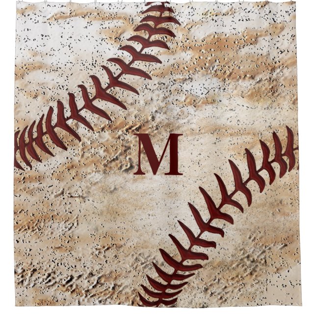 Rustikaler Mit Monogramm Duschvorhang für Männer (Vorderseite)