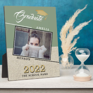 Rustikaler moderner grüner Graduiertenstudio Foto  Fotoplatte