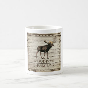 Rustikaler Nagelholz-Walking Elch Kaffeetasse