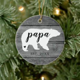 Rustikaler Name Bär Herzgeburt Keramik Ornament