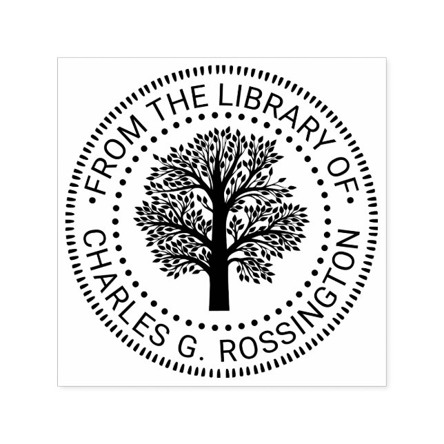 Rustikaler Name der Baumbibliothek Permastempel (Design)