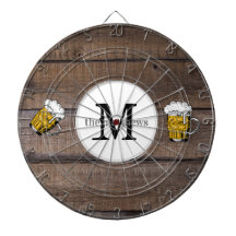 Rustikaler Name der Holzfamilie Mit Monogramm Bier