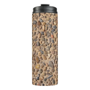 Rustikaler Natur-Kiesel entsteint Foto Thermosbecher