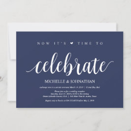 Rustikaler Navy Blue Wedding Elopement Empfang Einladung