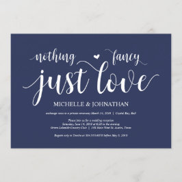 Rustikaler Navy Blue Wedding Elopement Empfang Einladung