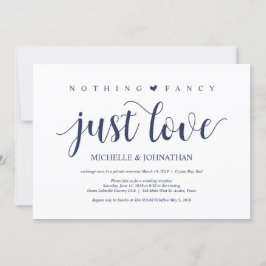 Rustikaler Navy Blue Wedding Elopement Empfang Einladung