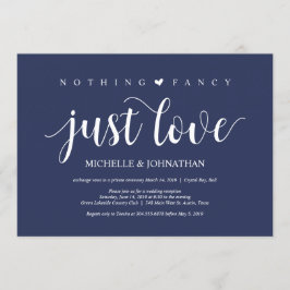 Rustikaler Navy Blue Wedding Elopement Empfang Einladung