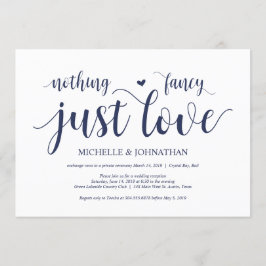 Rustikaler Navy Blue Wedding Elopement Empfang Einladung