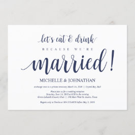 Rustikaler Navy Blue Wedding Elopement Empfang Einladung