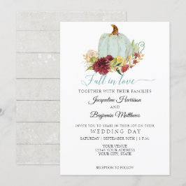 Rustikaler Niedergang der Liebe Blauer Pumpkin Bur Einladung