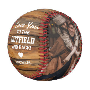 Rustikaler Niedlicher Freund 'I Liebe You' Foto Ba Baseball