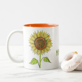 Rustikaler Niedlicher Personalisierter Name Wasser Zweifarbige Tasse