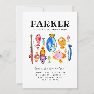 Rustikaler O-Fish-al Reel Fun Fish Fish Birthday Einladung