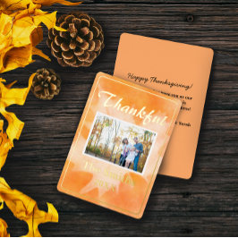 Rustikaler Orange Fall Foto Erntedank Folien Feiertagskarte