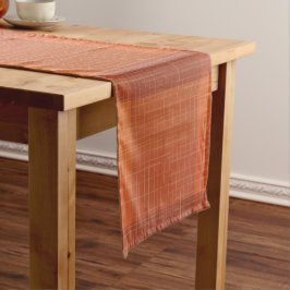 Rustikaler Orange Herbst Karierter Tartan Kurzer Tischläufer