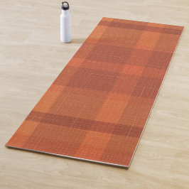 Rustikaler Orange Herbst Karierter Tartan Yogamatte