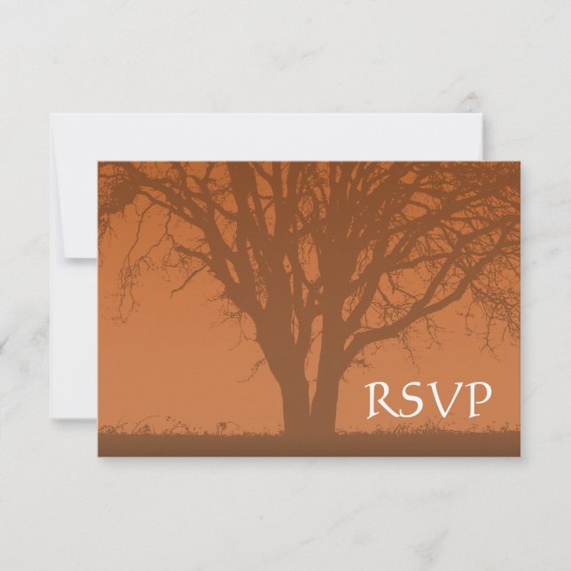 Rustikaler Orangenbaum Bar Mitzvah UAWG RSVP Karte (Vorderseite)