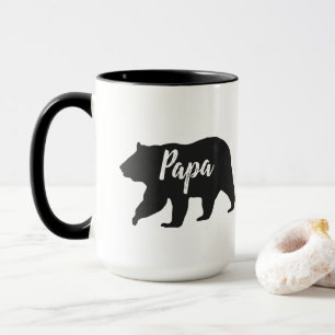 Rustikaler Papa-Bär, einfach schwarz und weiß Tasse