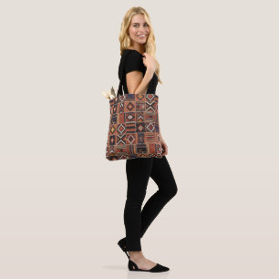 Rustikaler Patchwork-Kilim-Geometrie-Teppich Tasche