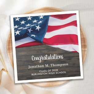 Rustikaler Patriotischer Abschluss Amerikanischer Serviette