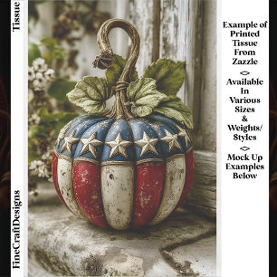 Rustikaler, patriotischer Pumpkin für Fall DT6L De Seidenpapier