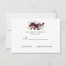 Rustikaler Pflaumen | Boho Wedding Response UAWG RSVP Karte