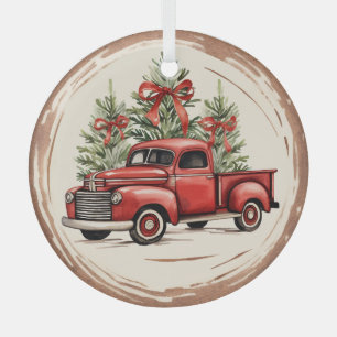Rustikaler Pick-up-Truck Ornament Aus Glas